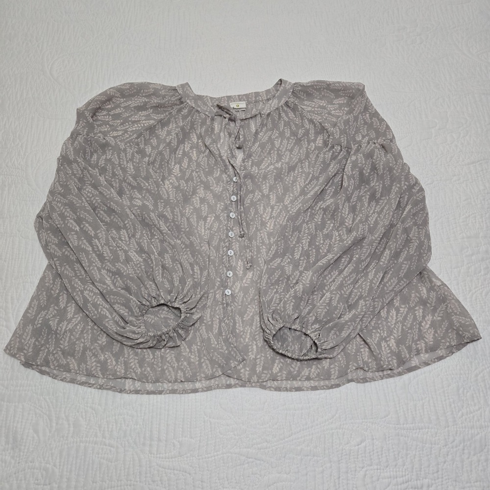 By Together + Collection‎ Womens Medium Blouse Boho Oversized Wheat Fairy Flowy - Picture 5 of 16